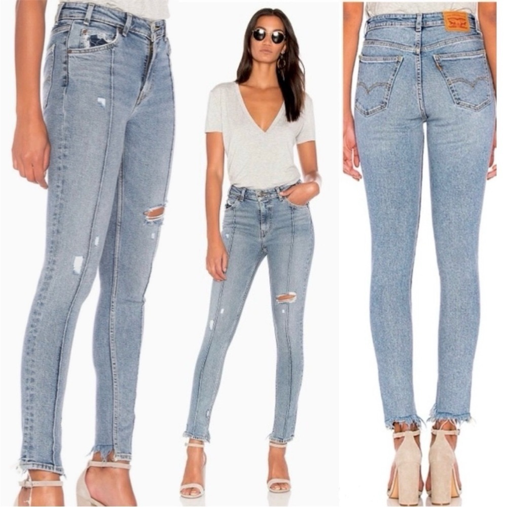 Levi’s 721 Vintage High Rise Skinny Jeans in Blue Chaos